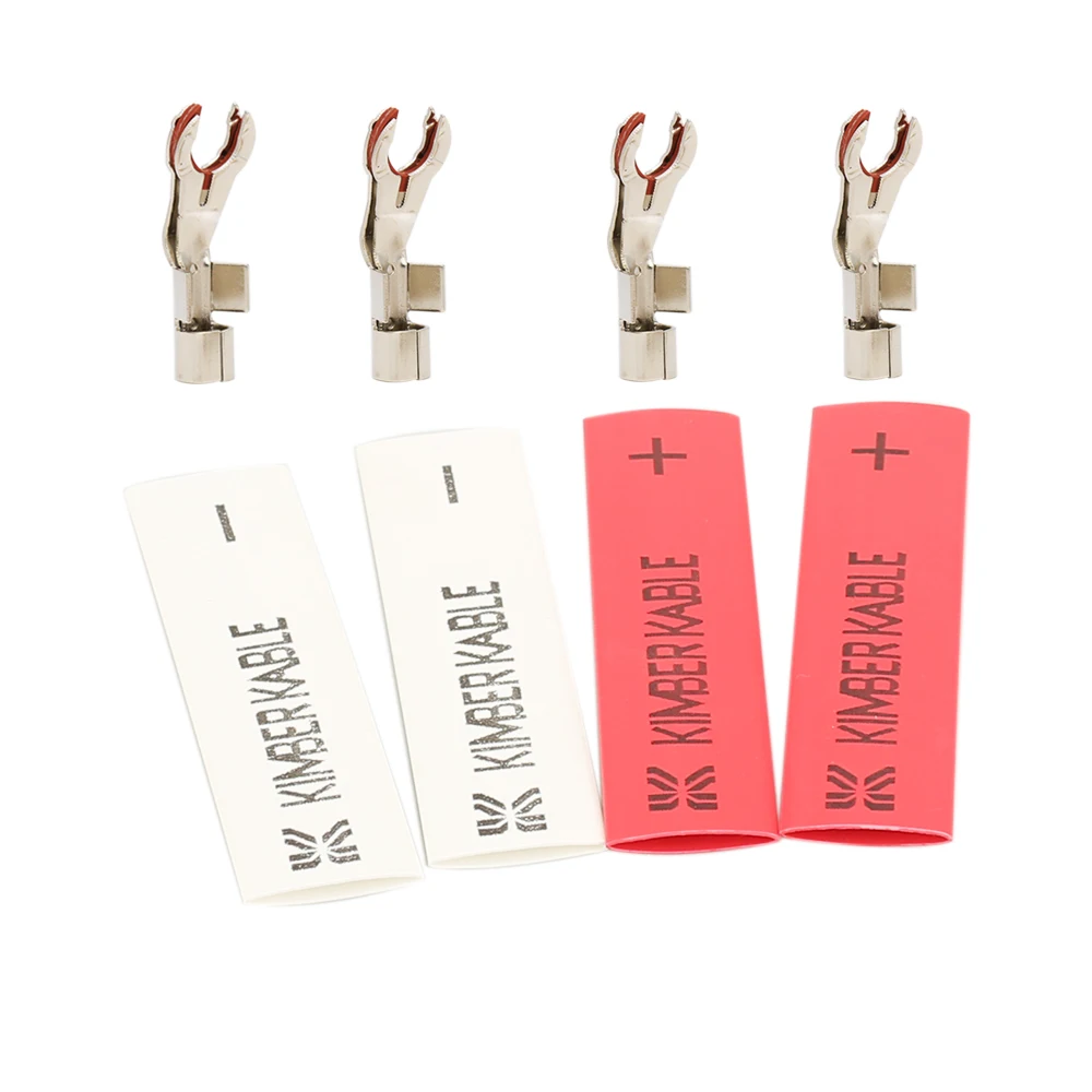 4pcs DIY Fork Plug Hi-End Rhodium Plated Speaker Connector For Audio Amplifier Male Jack Socket