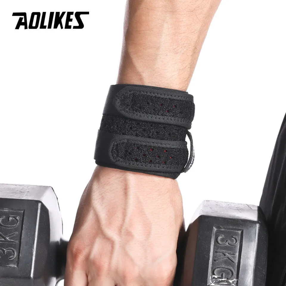 

AOLIKES Adjustable Wrist Compression Strap Sports Wrist Protection Belt Fitness Weightlifting Basketball Wrist Support Brace