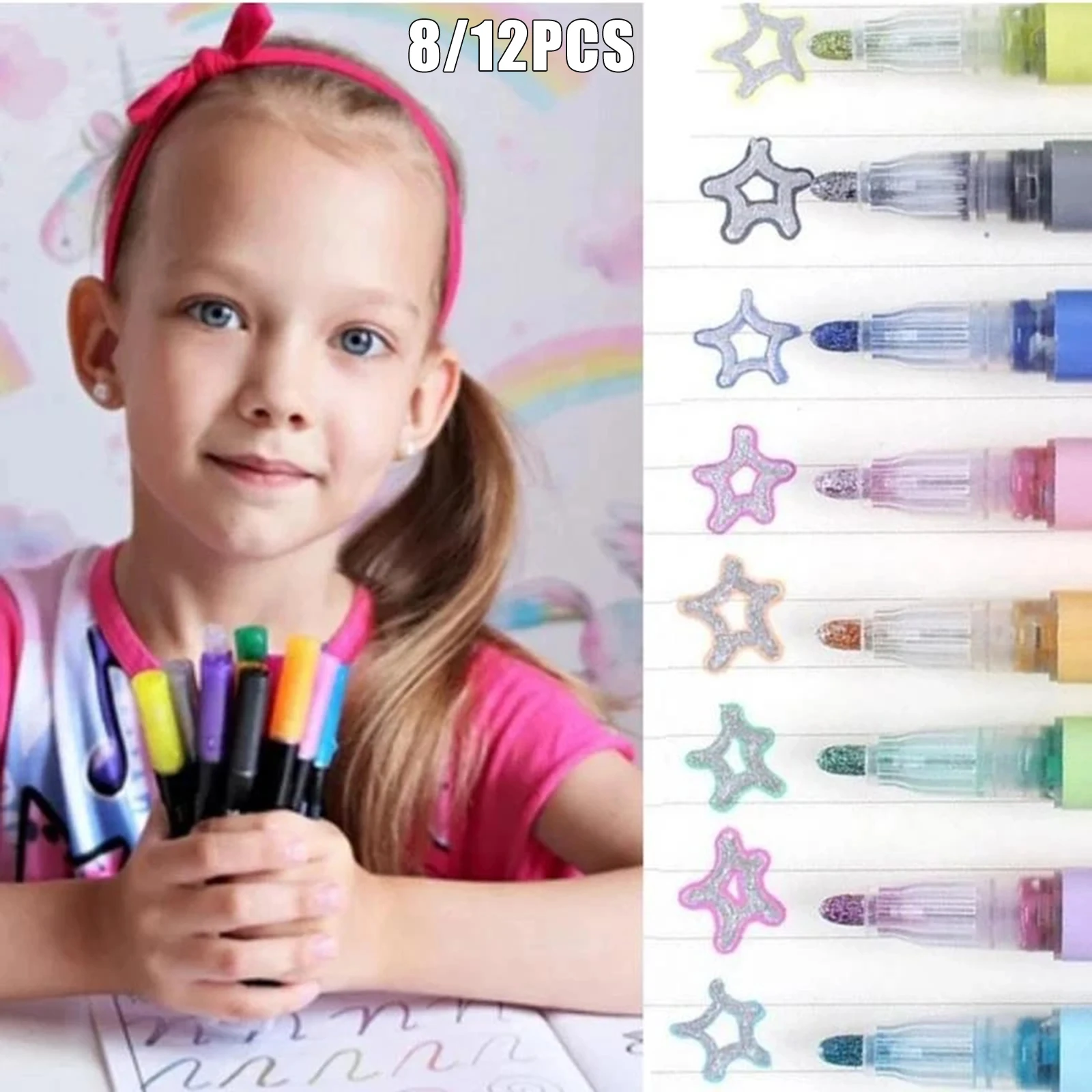 

8/12pcs Marker Pen for Highlight Writing Taking Notes Drawing DIY Art Projects Kids Adult Markers Pens Supplies Paint Markers