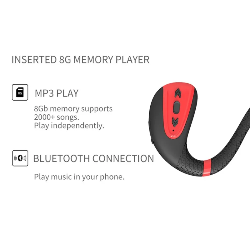 Bluetooth 5,0 наушники Костной Проводимости Водонепроницаемые IPX8 8GB память хранения беспроводные наушники