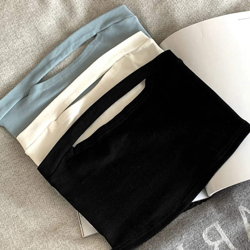 

Girls Cropped Tube Tops Sexy White Corset Top Sleeveless Crop Top Women Hollow Bandage Streetwear Vintage Fashion Women Clothing