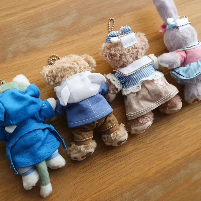 Duffy медведь друг и шеллимей желатони кошка Стелла Лу с пальто ткань костюм плюшевая игрушка брелок кольцо 8 см