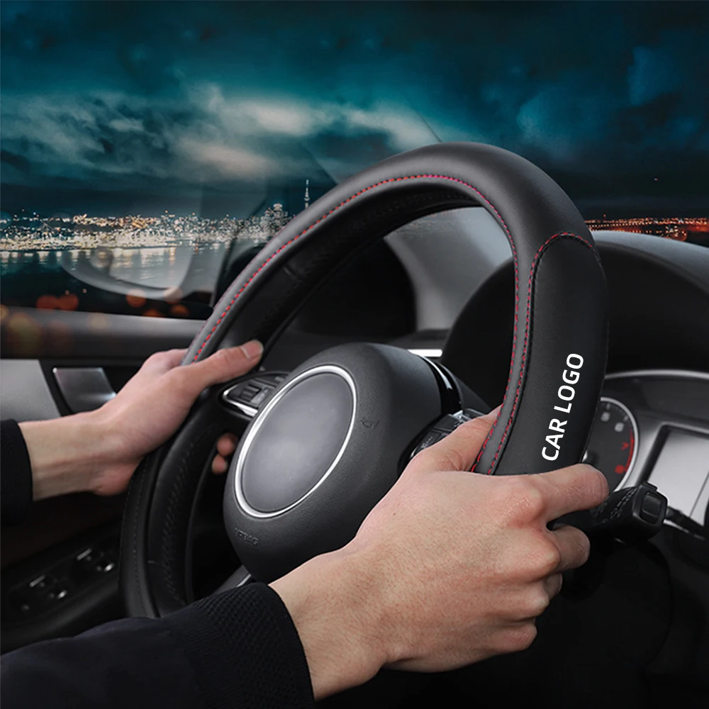 

Car Steering Wheel Cover Leather Auto Rim Protector Cubre Volante Guard For Mitsubishi Lancer ASX Pajero Outlander ATTRAGE EVO X