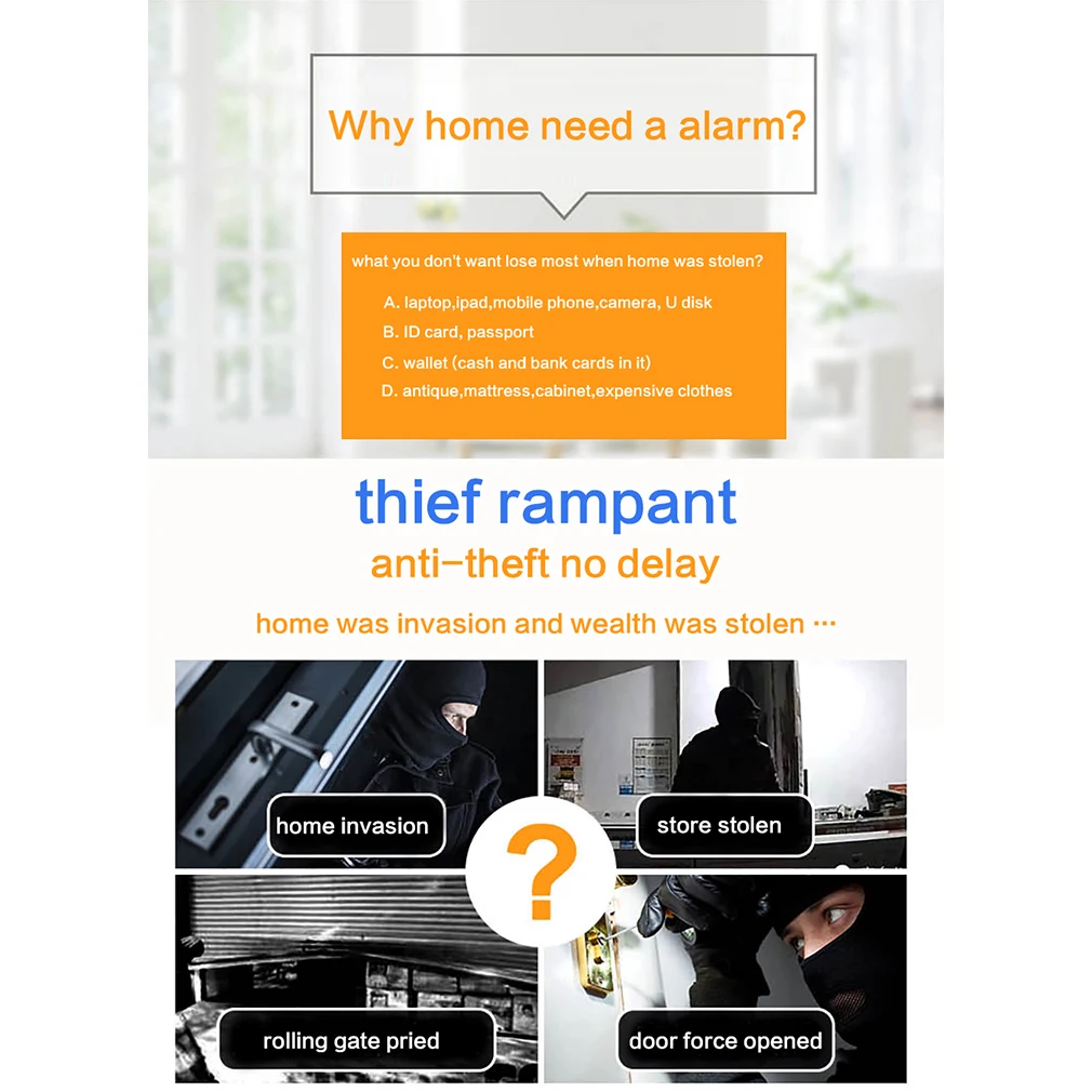 

YA-302 Wireless Voice Acousto-optic Site Alarm Day/Night Working Spot Dector Home Alarm System Max Study 160 Detectors