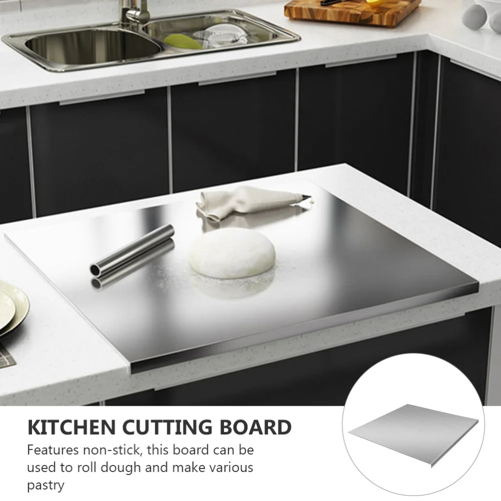 

1Pc Stainless Steel Chopping Board Non-stick Dough Board Food Cutting Board