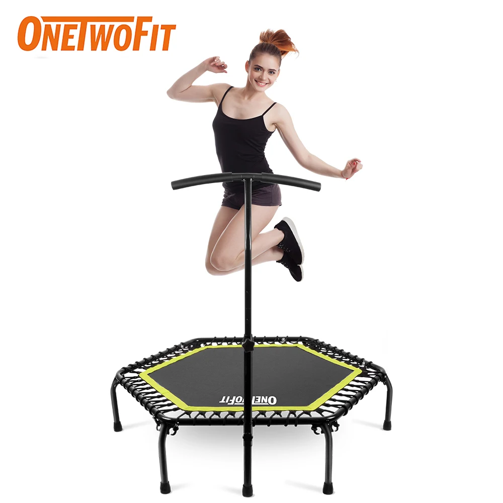 OneTwoFit 45 &quotтихий мини батут для детей прыгать с регулируемой ручкой фитнес
