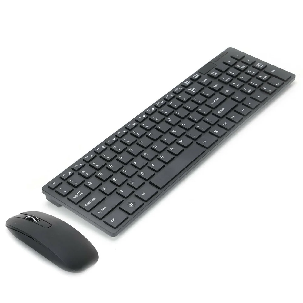 

Slim 2.4GHz Cordless Wireless Keyboard and Mouse Set For PC MAC Laptop Tablet