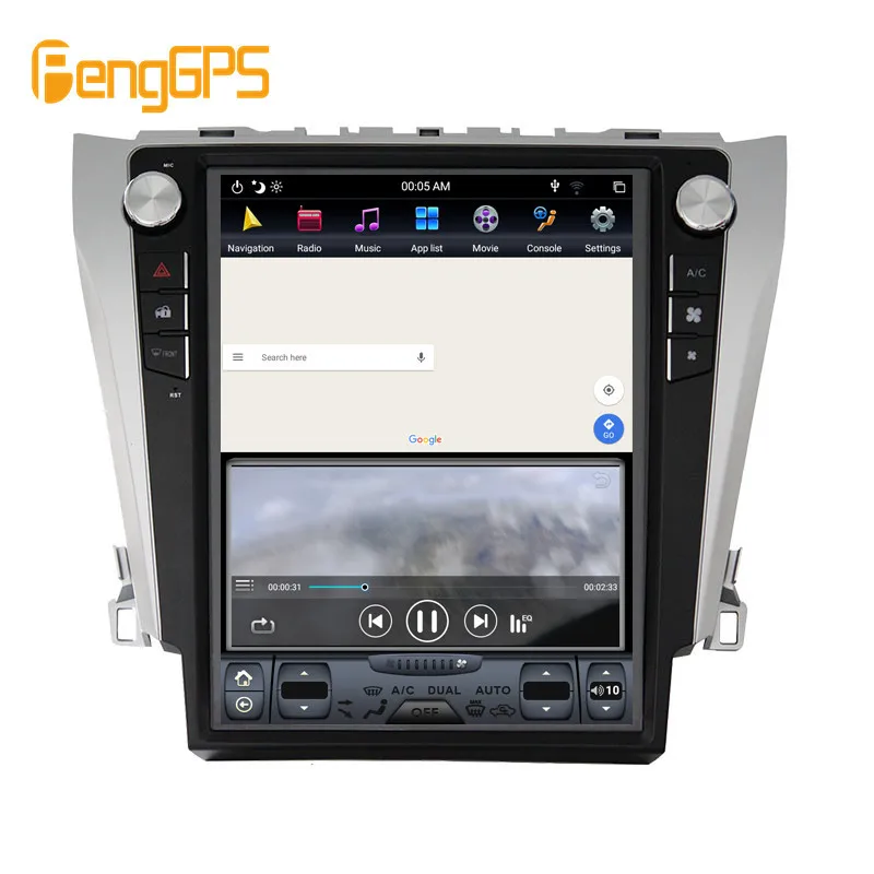 Автомобильный GPS-навигатор в стиле Tesla Android 9 0 PX6 4 Гб ОЗУ для Toyota Camry Aurion 2012- 2016