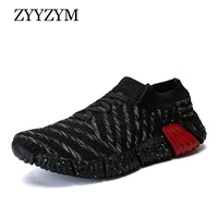 zyyzym men fashion sneakers lace up style breathable mesh male shoes fashion flats men casual shoes