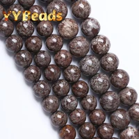natural snowflake obsidian jaspers stone beads round loose charm beads for jewelry making diy bracelets necklaces 4 6 8 10 12mm