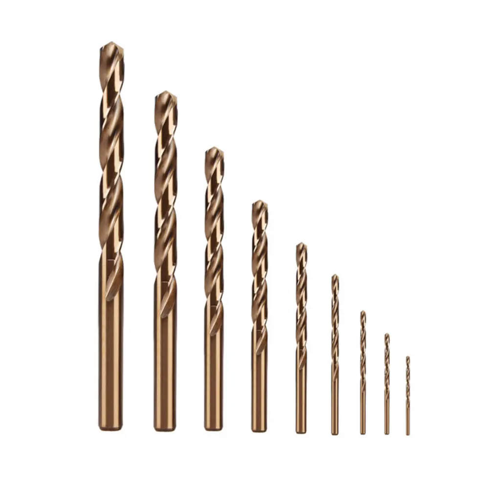 

BINOAX 1.5-10mm HSS M35 Cobalt Coated Twist Drill Bit Wood/Metal Hole Cutter Round Shank Gun Drill Bit