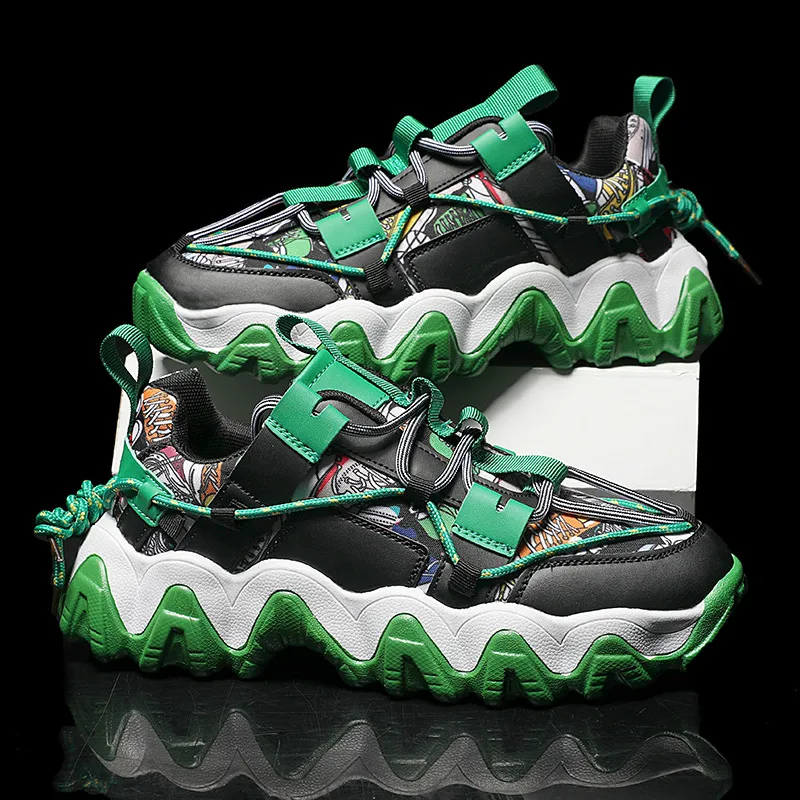 

2021 Trend Original Platform Men Sneakers Fashion Printed Sneakers Wave Sole Sneakers Men Casual Chunky Sneakers zapatos hombre
