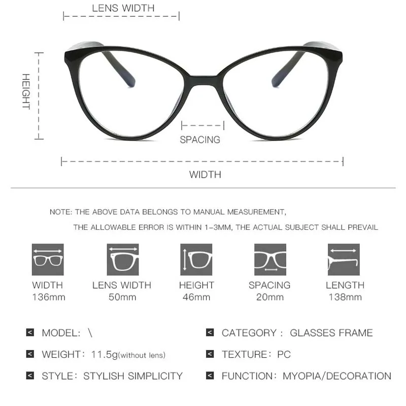 Feishini миниатюрные искусственные очки с защитой от синего света линзы блокировкой