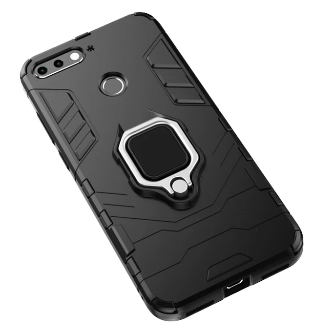 

Phone Case For Huawei Y6 Prime 2018 Case Shockproof Back Soft Tpu Hybrid Magnetic Armor Ring Cover For Huawei Y6 Prime Case