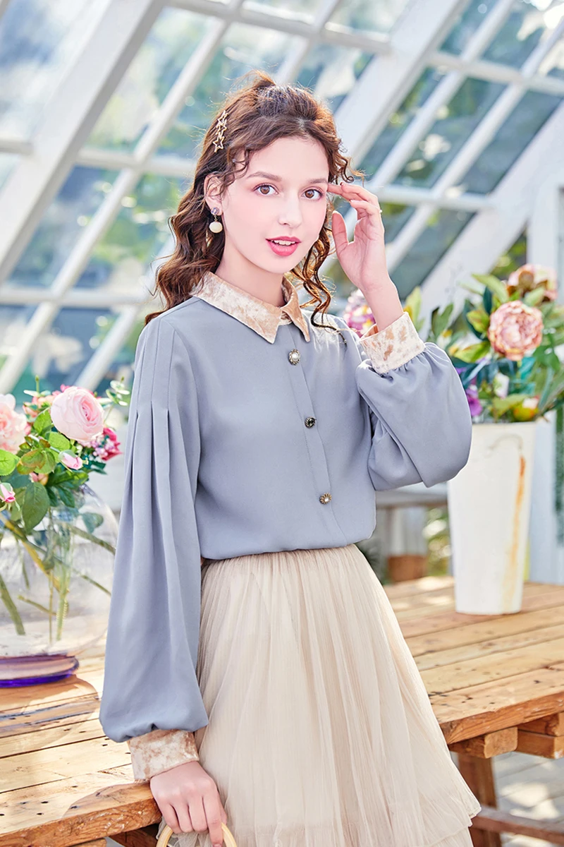 Mg Small As рубашка бархатная с разрезом Легкая для досуга 2019 в западном стиле Ранняя