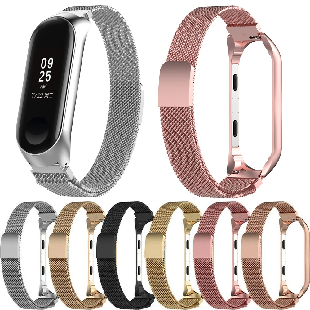Essidi mi lanese ремешок для mi band 3 4 умный Браслет сменный ремешок для xiaomi mi band 3 4 магнитный ремешок из нержавеющей стали
