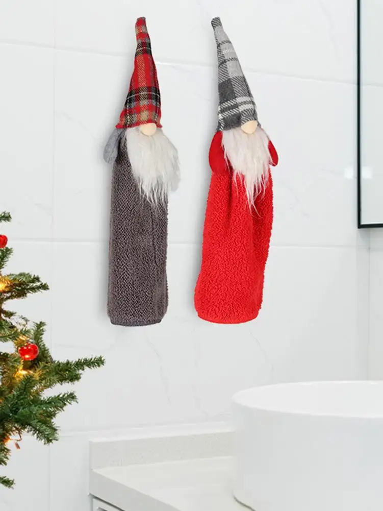 Рождественская ткань для рук впитывающее полотенце Безликий Санта Клаус ванной