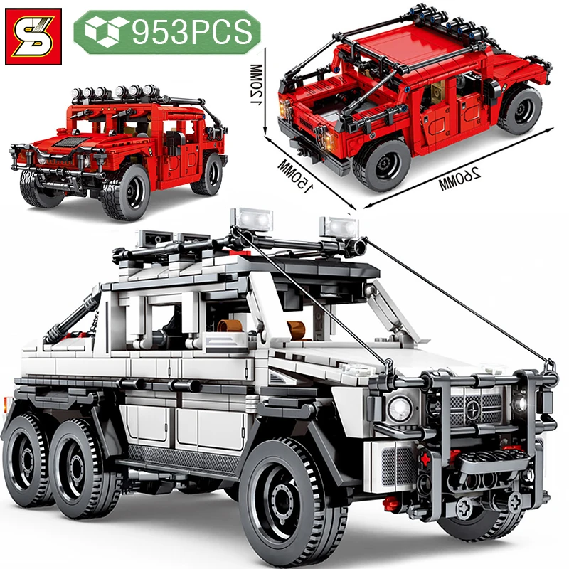 

SY BLOCK Technical Cross-country Car Model Building Blocks with Pullback Function Kids Educational Assembly Bricks Toys Winter