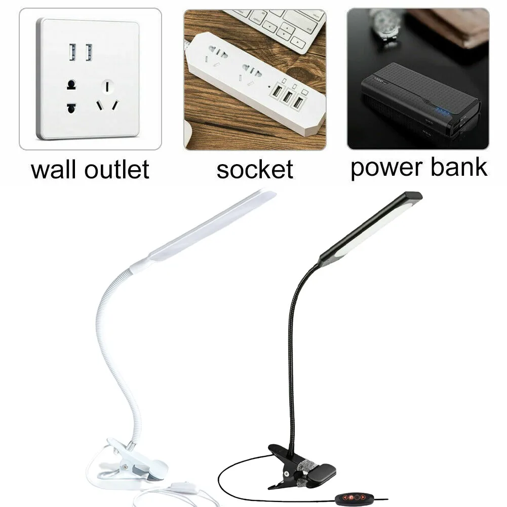 LED Desk Lamp Folding Clamp Eye Protection Rechargeable USB Table Clip On Light For Bed Reading Working | Лампы и освещение