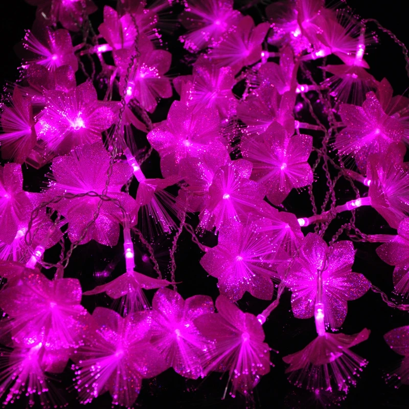 220 светодиодная волоконно оптическая гирлянда 100 В переменного тока 10 м Мерцающая