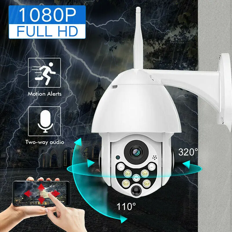 1080P HD PTZ наружная скоростная купольная IP панорама наклон 4X зум ИК Сетевая камера
