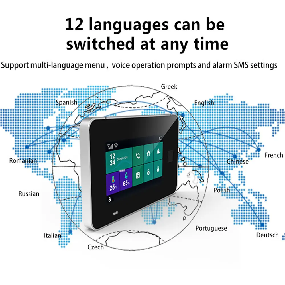 Tuya Wi Fi Gsm охранная сигнализация с датчиком отпечатков пальцев и дисплеем