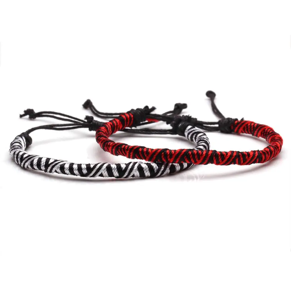 Богемный китайский лестница женский и мужской браслет дружбы черный красный