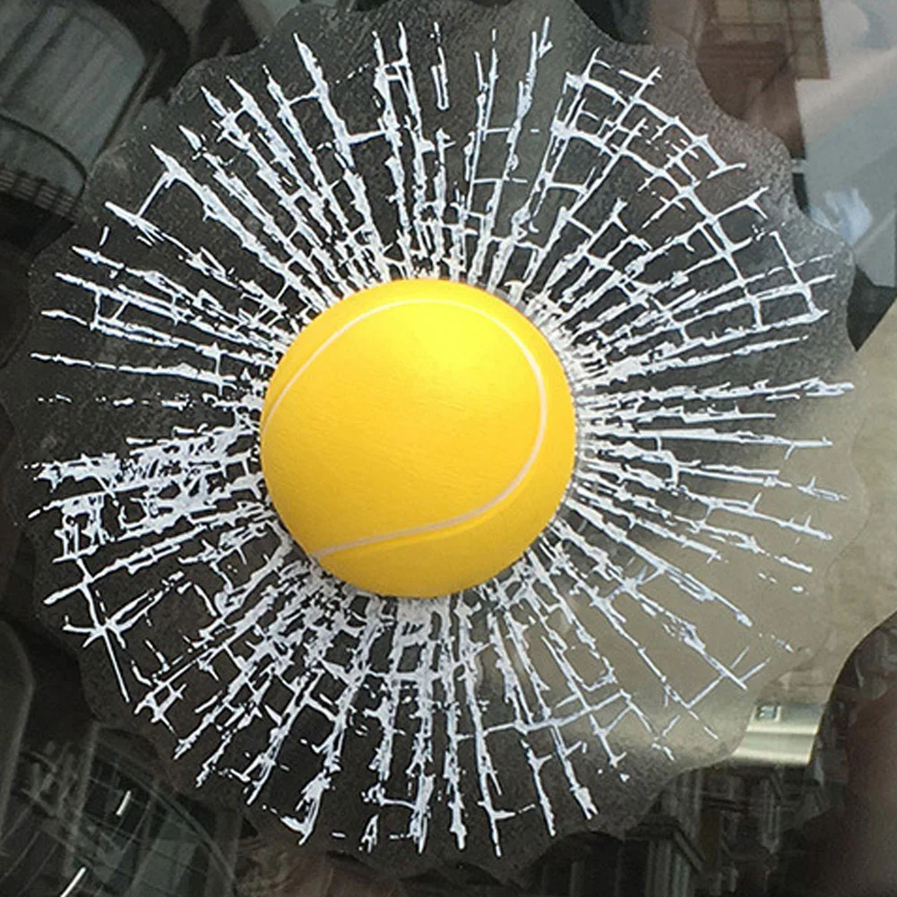3D мяч попадает на автомобильное стекло Стекло сломанной Стикеры автомобиля
