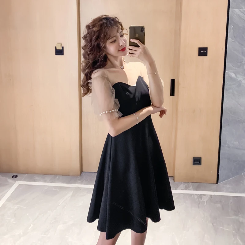 Французский Socialite Черные Вечерние вечернее платье для выпускного вечера Для