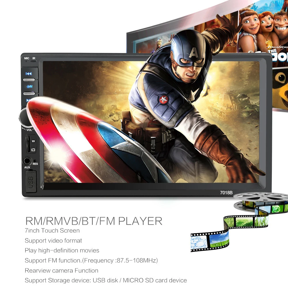 Мультимедийная Автомобильная Радио 2 Din Центральная мультиmidia камера заднего