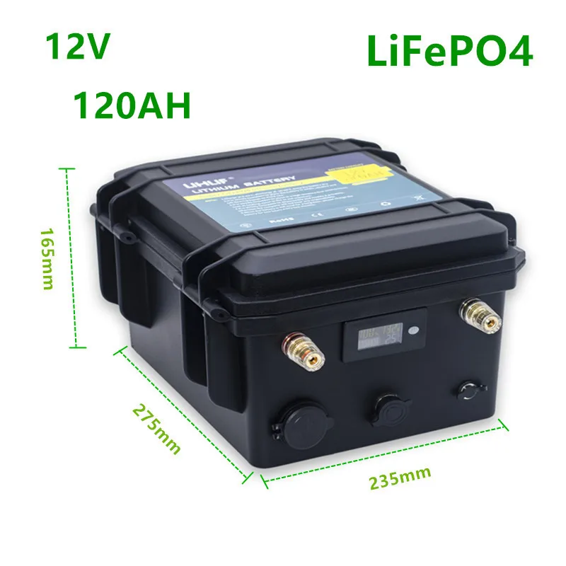 Литиевый Аккумулятор Lifepo4 12 в 120 ач с Bluetooth BMS В lifepo4 Ач зарядным устройством 10 А для