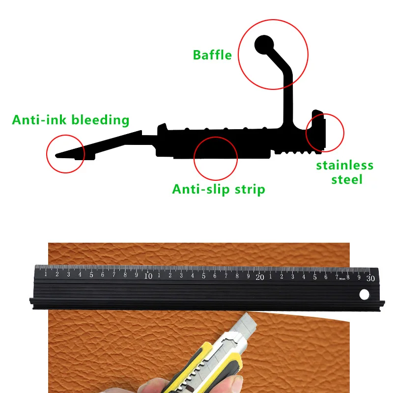 1 шт. алюминиевый сплав Защитная Линейка 30 см Нескользящая прямая лазерные весы