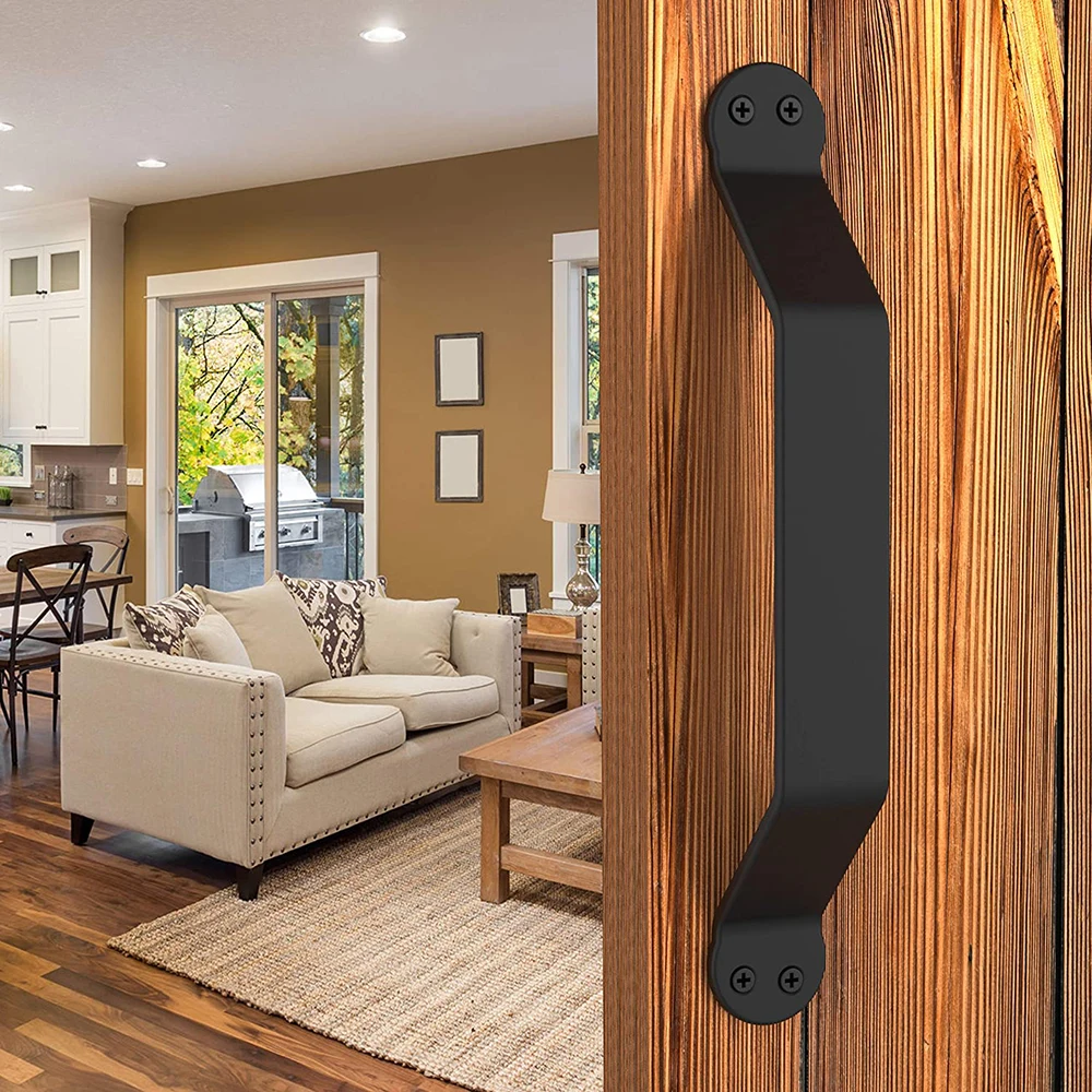 

Cabinet Barn Handle Matte Black Heavy duty With Screws Modern Pull Gate Shed