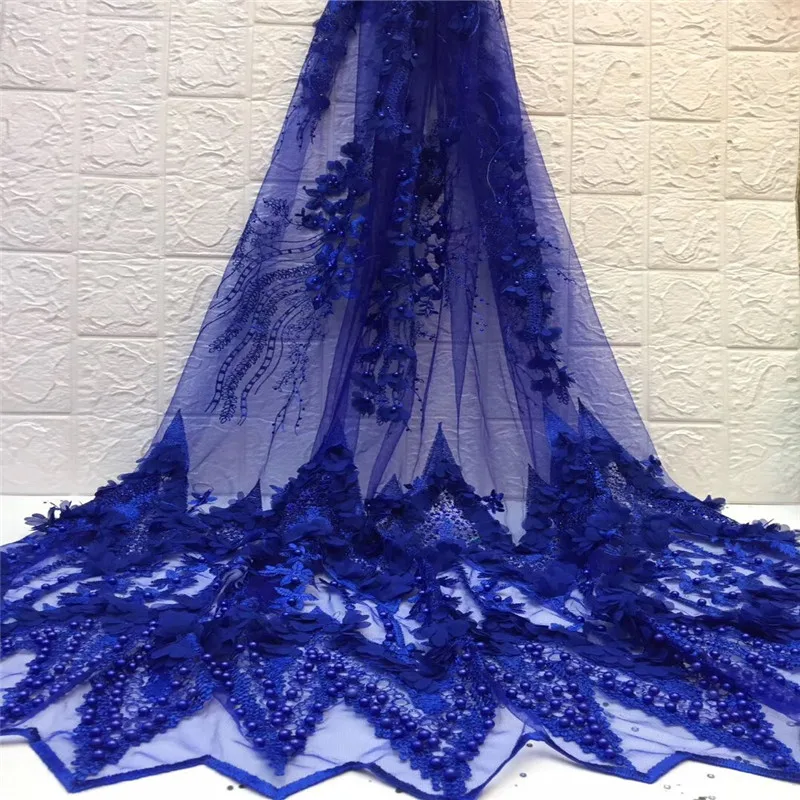 

Latest Nigerian 3d Laces Fabrics With Stones beads High Quality Tulle African Laces Fabric Wedding French Tulle Lace Fabric