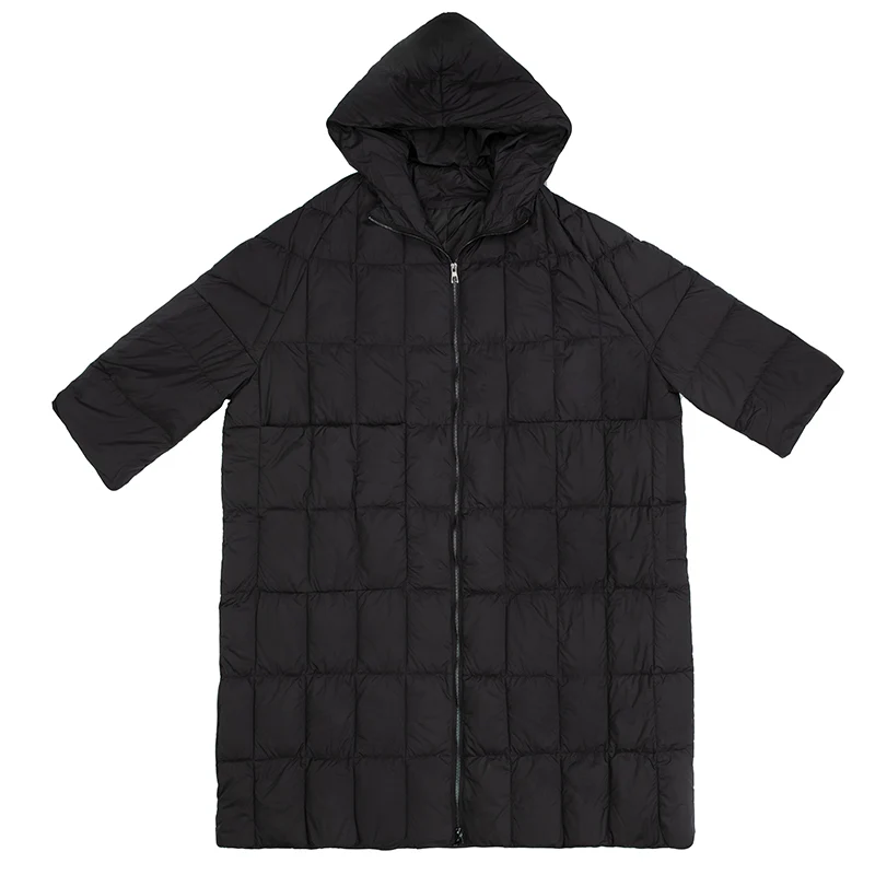 Женский зимний пуховик пальто на 90% белом утином пуху длинные женские парки с