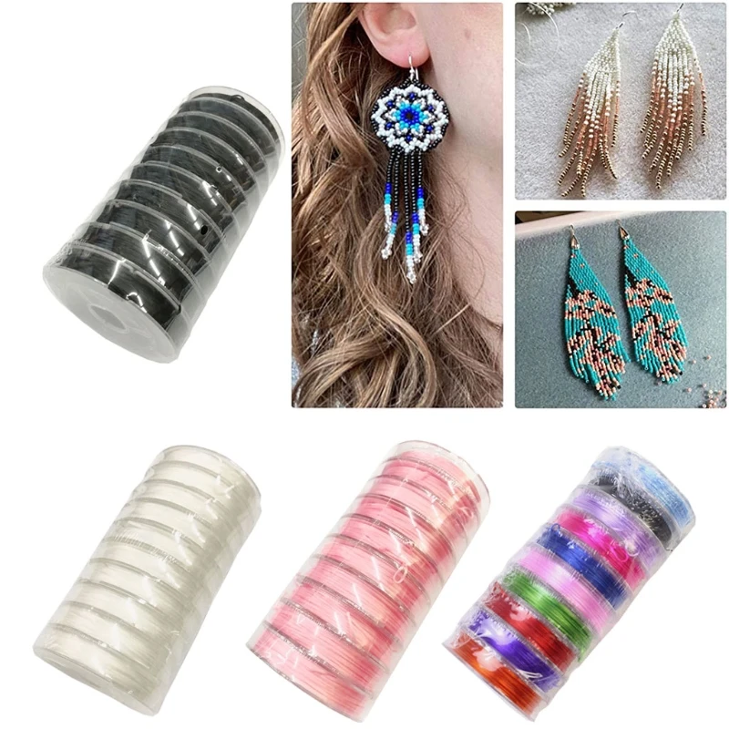 

10 рулонов, 150 м, Хрустальная веревка, 0,8 мм, нить ручной работы, эластичная веревка, тянущаяся веревка для браслета, веревка для бисероплетени...