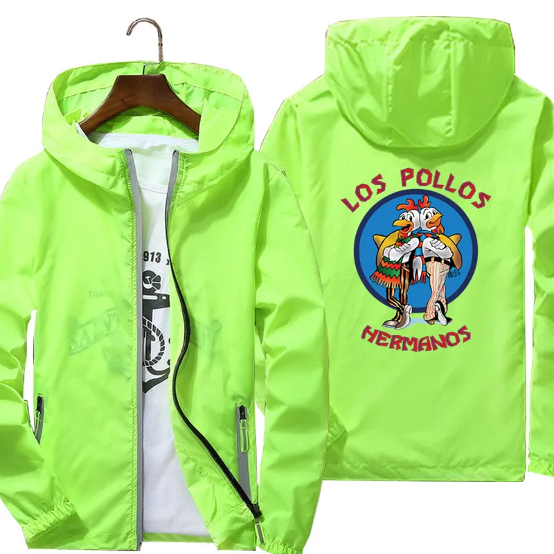 Для мужчин &quotBreaking Bad" Los Pollos Hermanos куриные братья пальто тонкий Светоотражающие