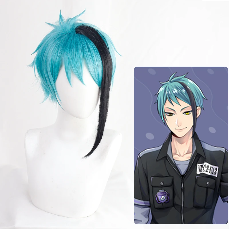 Витая Страна Чудес Флойд нефритовый черный синий смешанный короткий Косплей