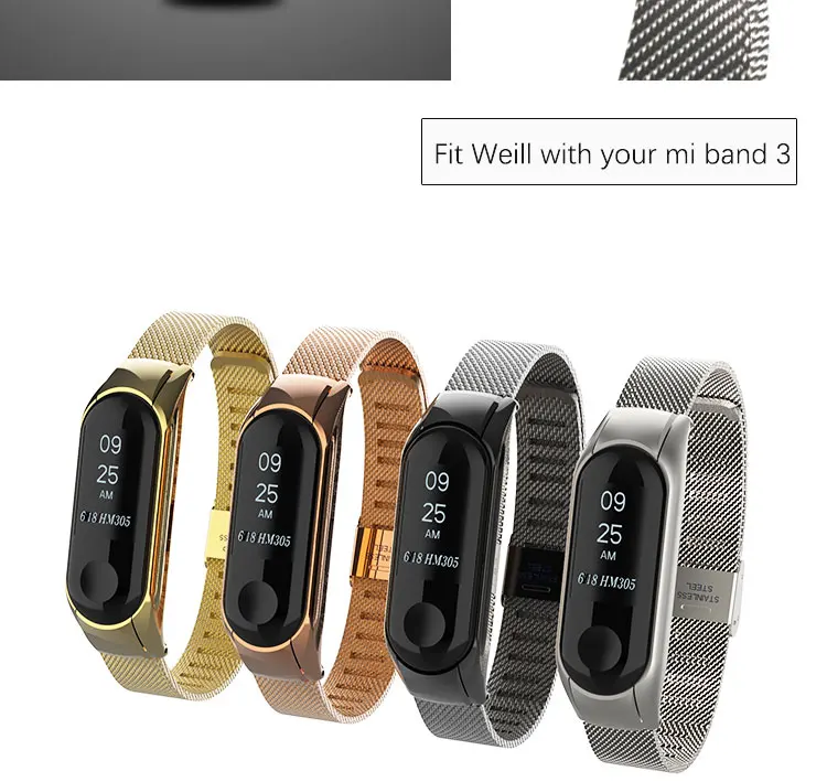 Для mi Band 4 металлический браслет из нержавеющей стали для Xiaomi mi Band 2 3 браслет браслеты для наручных часов Pulseira mi band 4 3 браслет для наручных часов