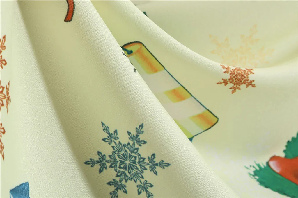 Изысканные женские платья винтажная Рождественская одежда с коротким рукавом