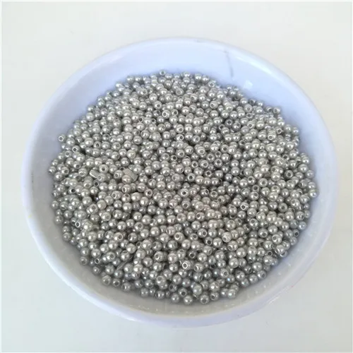 silver gray 3 мм отверстие ABS Круглый искусственный жемчуг бусины для шитья одежды ремесла DIY ювелирное ожерелье ручной работы браслеты аксессуары - Цвет: silver gray