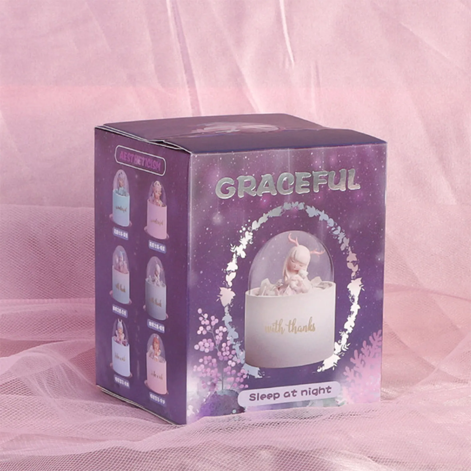 

Valentine' S Day Gift LED Wishing Lamp Doll Glass Cover Desktop Ornaments For Mother Valentines Day New Year Gift