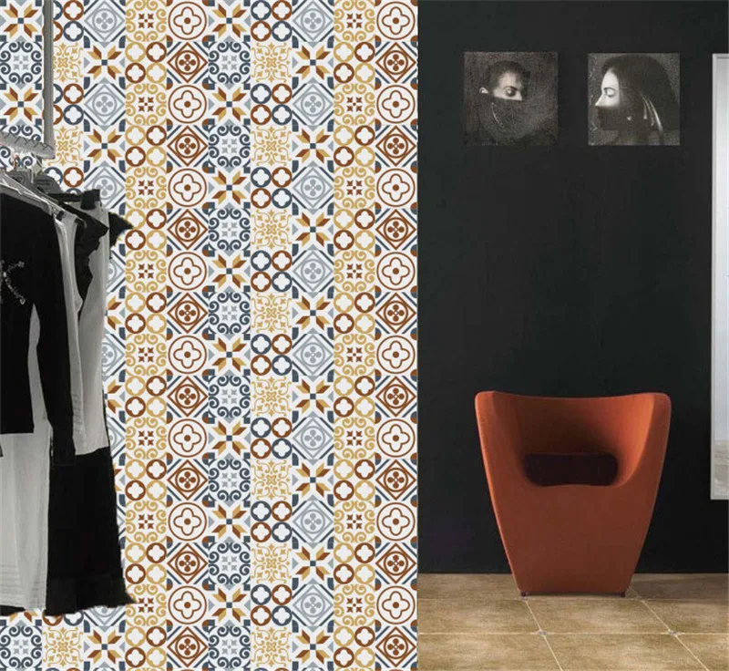 20 шт./лот 10/20 см винтажные европейские наклейки на плитку ретро ПВХ пол