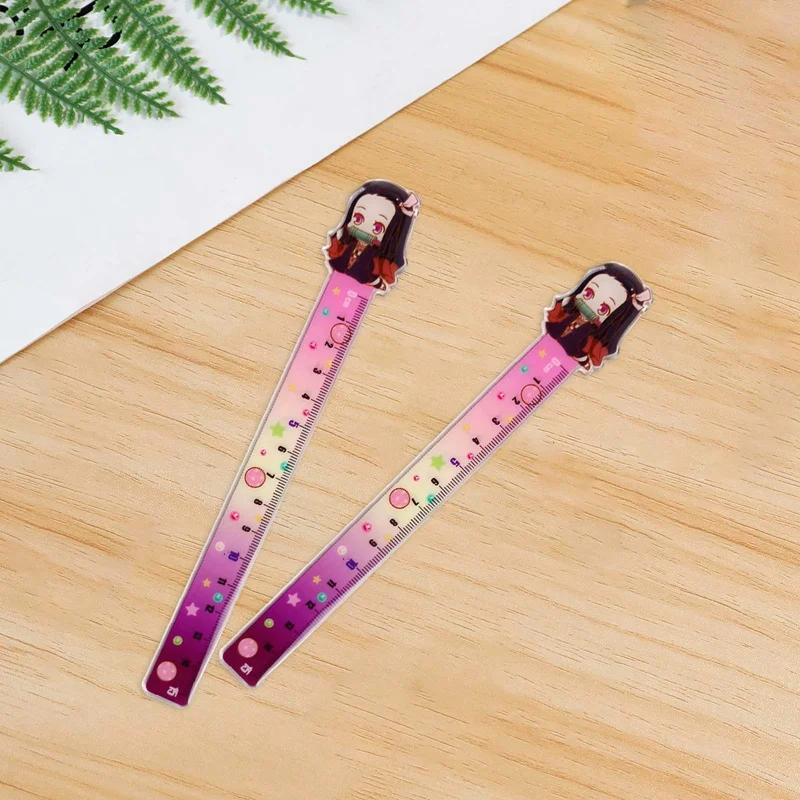 

Anime Demon Slayer: Kimetsu No Yaiba Kamado Tanjirou Cosplay Ruler Measuring Scale Students Cartoon Measure Ruler For Kids Gift