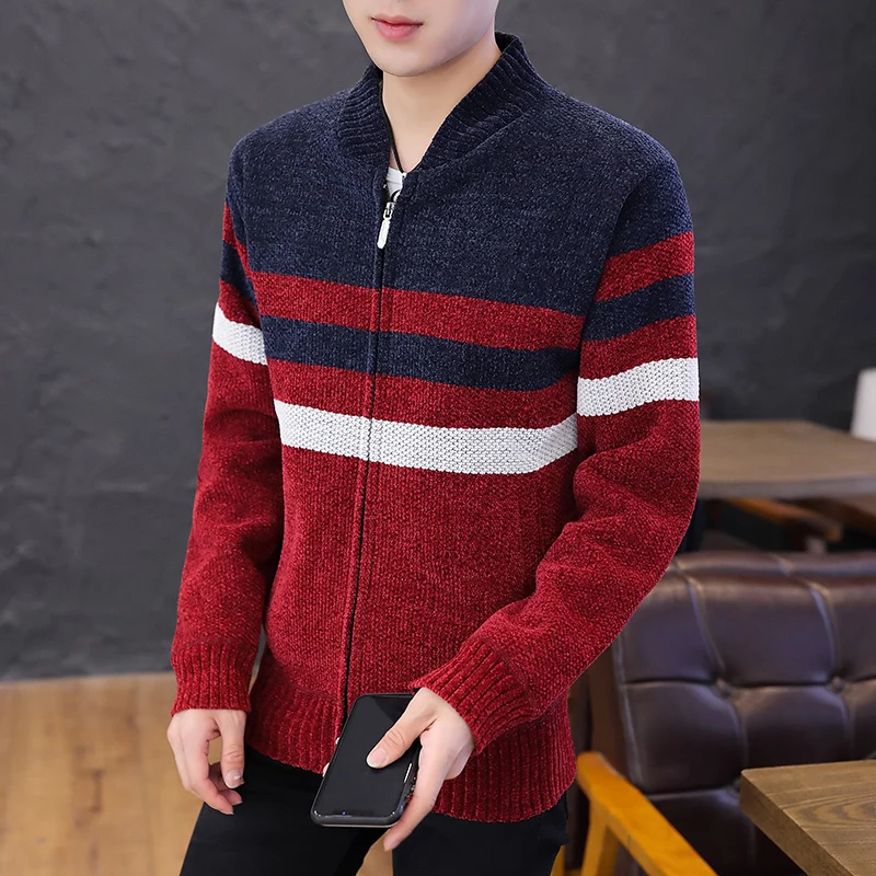 

New Men's Sweaters Autumn Winter Warm Thick Velvet Sweater Jackets Cardigan Coats Male Clothing Casual Knitwear