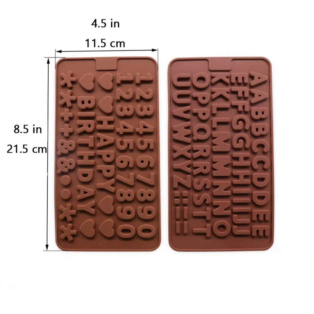 

2 Pcs Cake Decorating Tools Silicone Chocolate Mold Letter And Number Fondant Molds Cookies Bakeware Tools