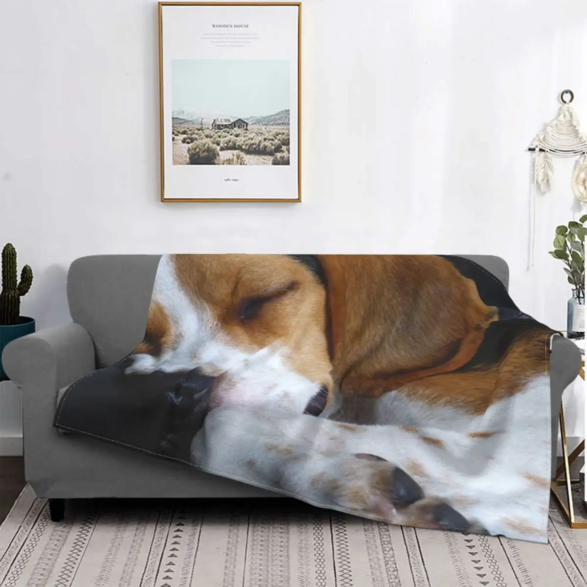 

Manta de perro Beagle, para cama colcha, manta a cuadros, manta con capucha de felpa de Anime, funda para niños