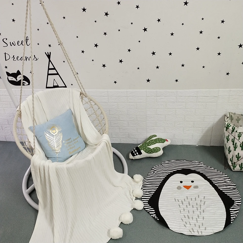 Креативные игровые коврики круглый ковер хлопковый коврик для игр с животными