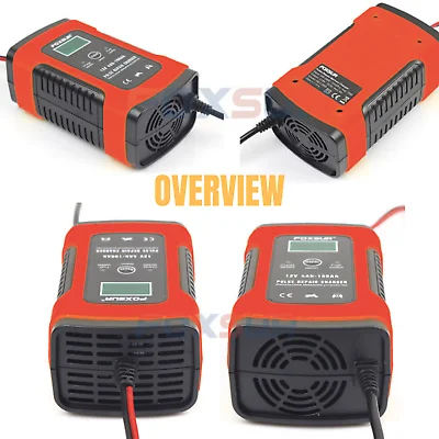 CARICABATTERIA MANTENITORE DI CARICA BATTERIA AUTO MOTO CAVI 12 5A ЖК дисплей|Бейсболки| |