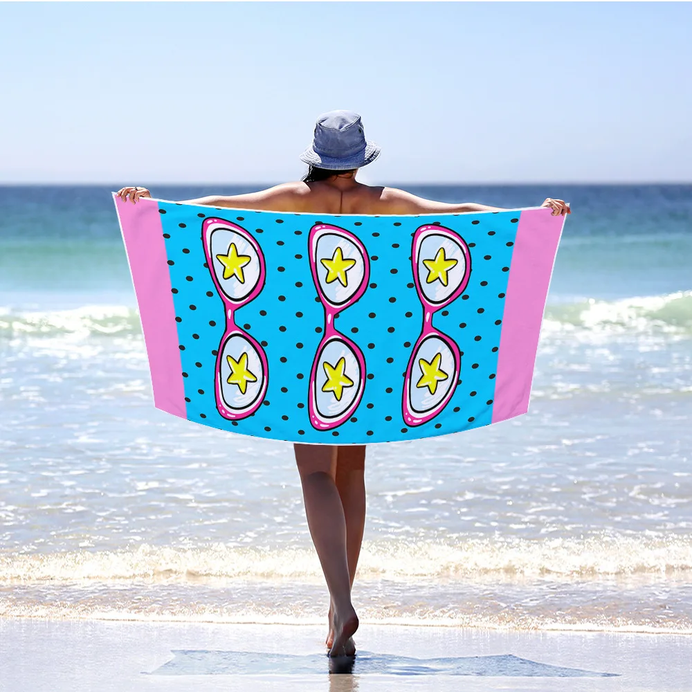 Забавные солнцезащитные очки пляжное полотенце красочные спа банные халаты
